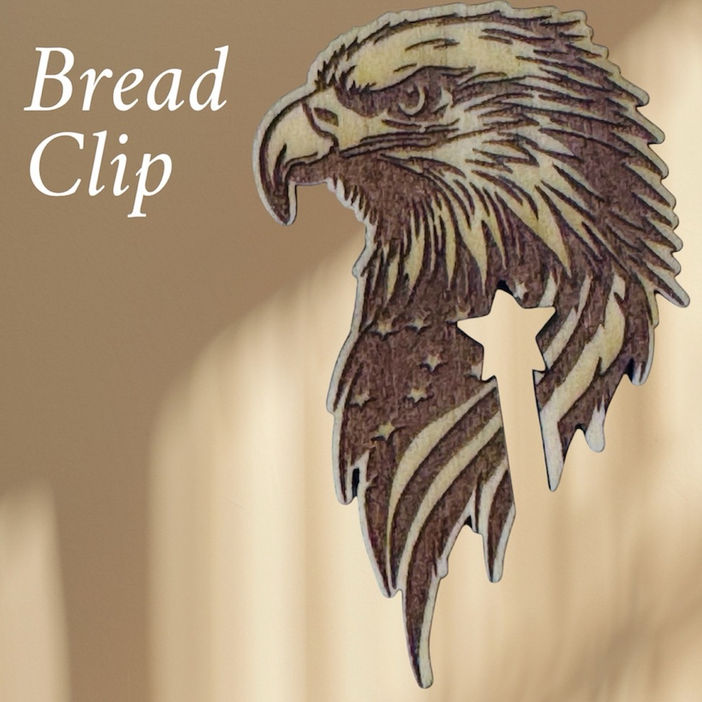 2/$10 Patriotic Eagle Laser-Cut Bread Bag Clip